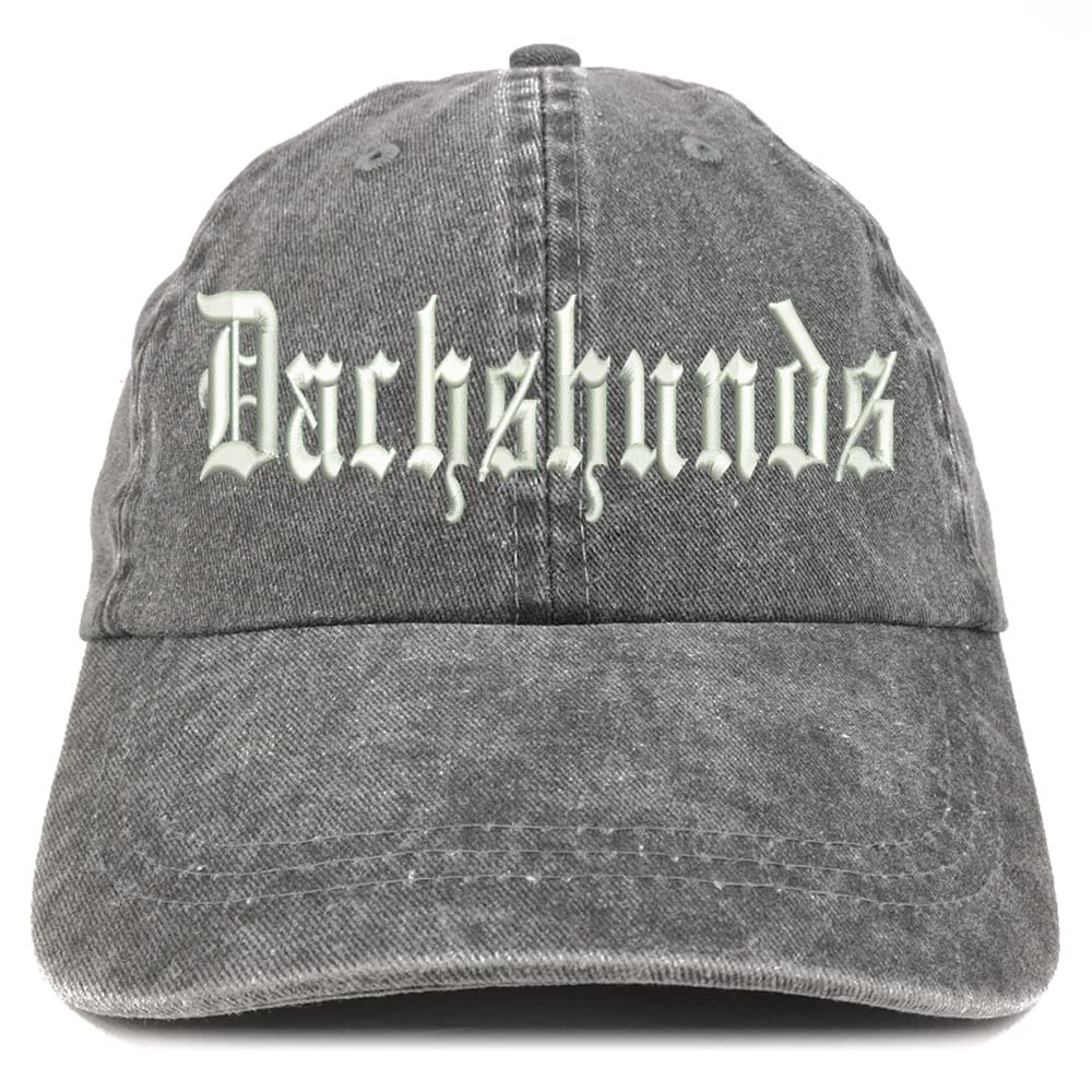 Trendy Apparel Shop Old English Dachshunds Washed Pigment Dyed Baseball Cap