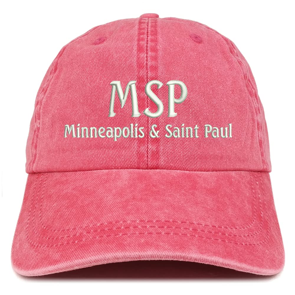 Trendy Apparel Shop MSP Minneapolis and Saint Paul Embroidered Pigment Dyed Washed Baseball Cap