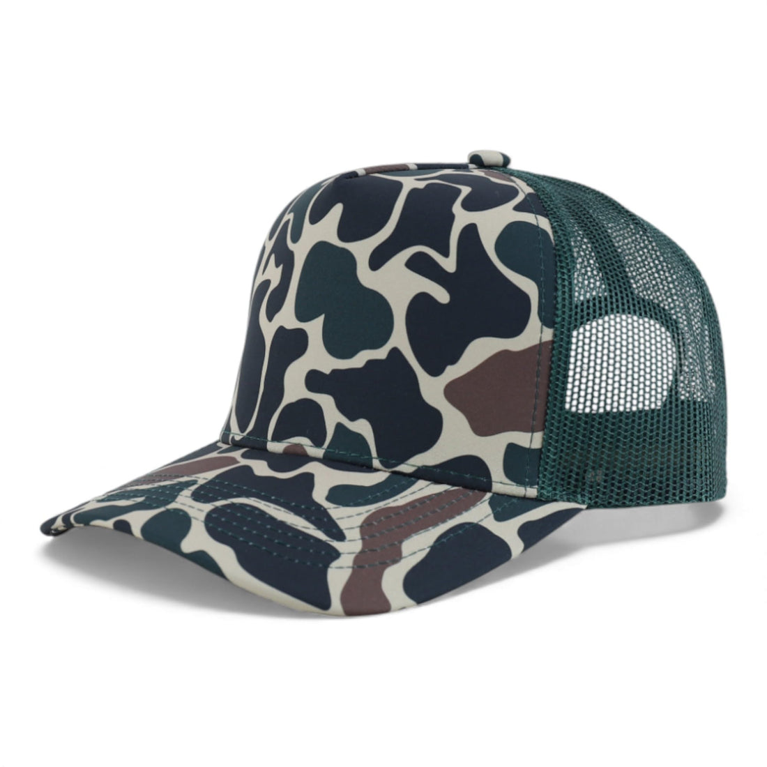 Trendy Apparel Shop 5 Panel Structured Crown Curved Bill Trucker Cap