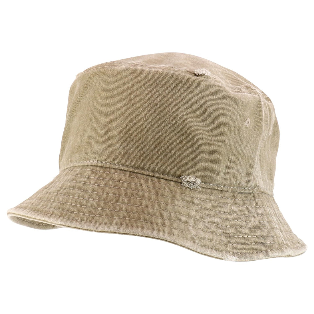 Trendy Apparel Shop Pigment Dyed Cotton Distressed Vintage Short Brim Bucket Hat