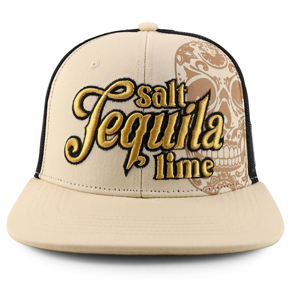 Trendy Apparel Shop Tequila Salt Lime 3D Embroidered Flatbill Mesch Back Cap