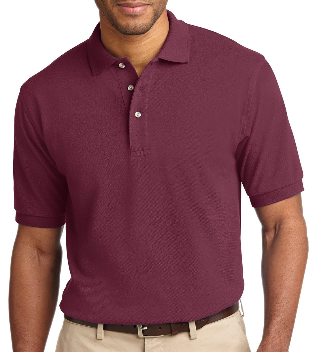 Trendy Apparel Shop Soft Cotton Shrink Resistant Easy Care Heavyweight Durable Men's Polo Big and Tall Shirt