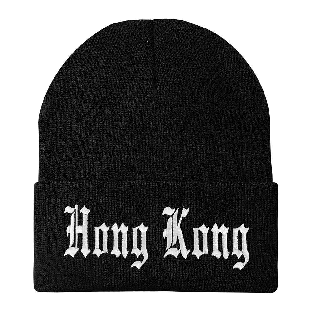 Trendy Apparel Shop Hong Kong Old English Embroidered Long Cuff Beanie