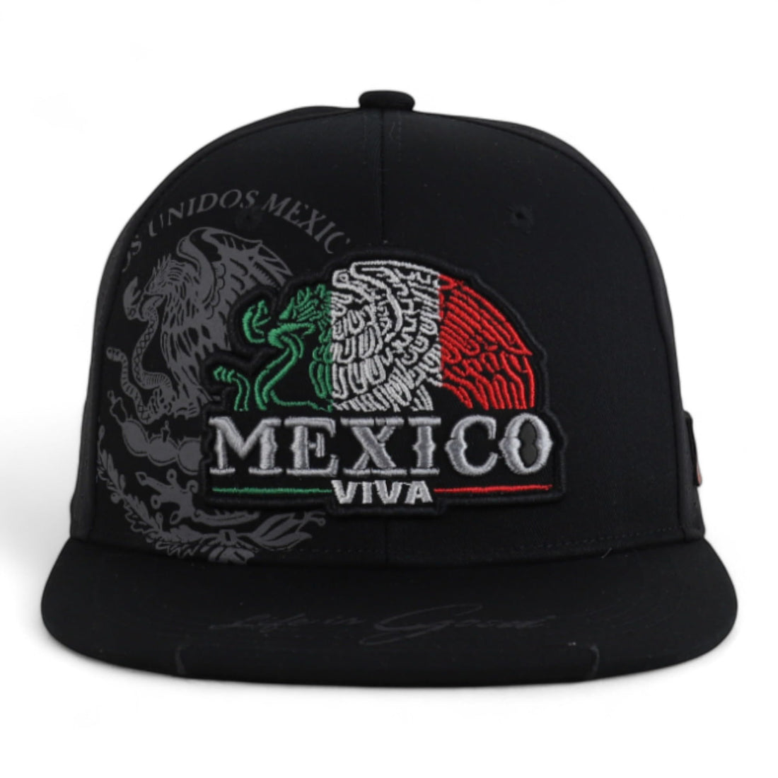 Trendy Apparel Shop Mexico Eagle Embroidered Laser Punching Mesh Back Flatbill Snapback Cap