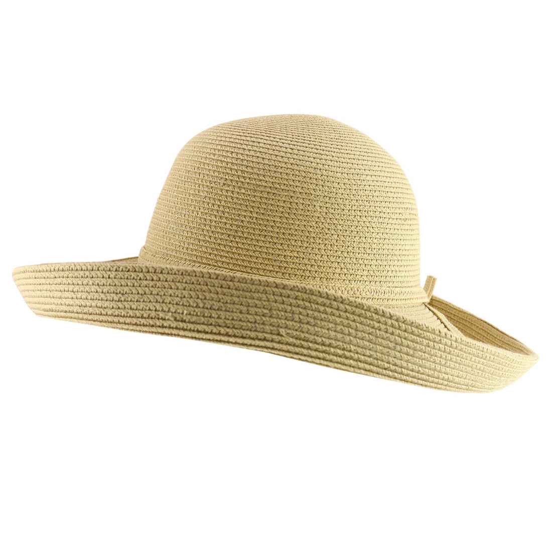 Trendy Apparel Shop Women's UPF 50+ Soft Paper Braid Large Kettle Brim Sun Hat
