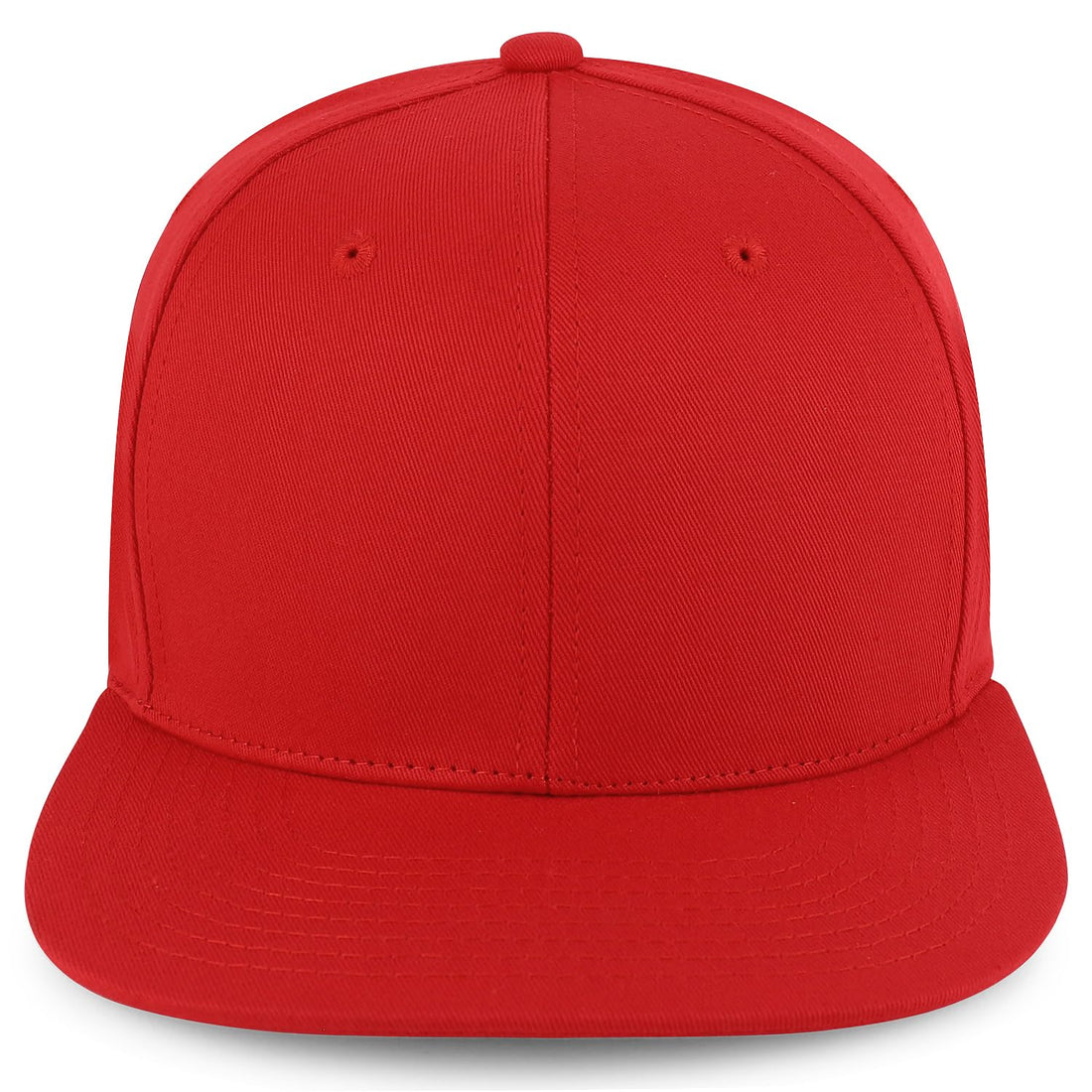 Trendy Apparel Shop 100% Cotton Plain Structured 6 Panels Flatbill Snapback Baseball Cap