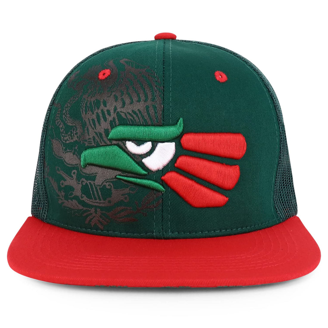 Trendy Apparel Shop XXL Hecho En Mexico Eagle 3D Embroidered Flatbill Snapback Mesh Cap