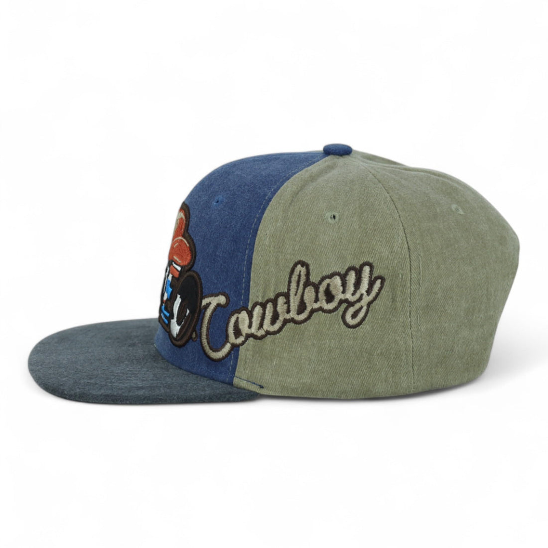 Trendy Apparel Shop Rodeo Design Embroidered Washed Cotton Flat Bill Snapback Cap