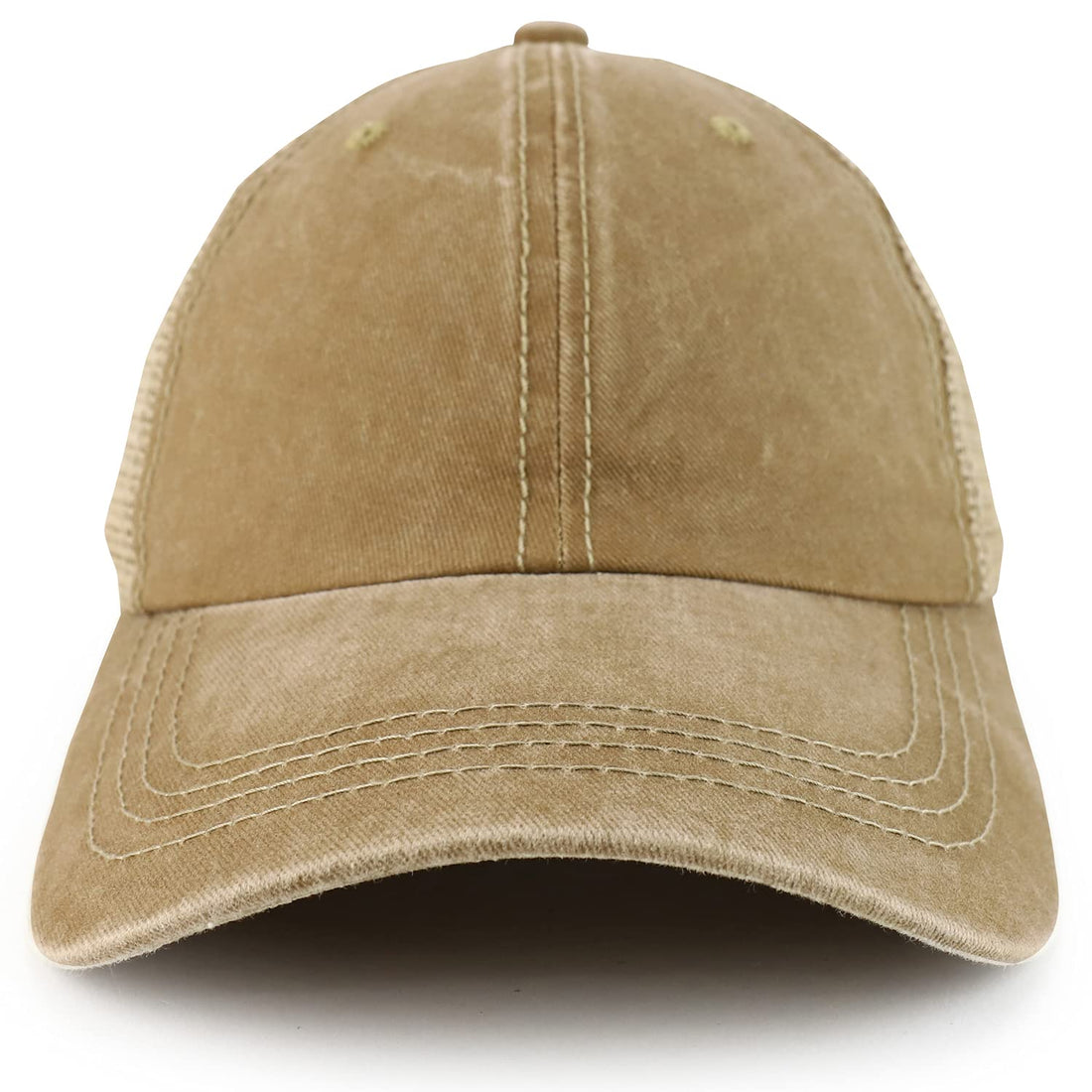 Trendy Apparel Shop Pigment Dyed Front Mesh Back Unstructured Trucker Ball Cap