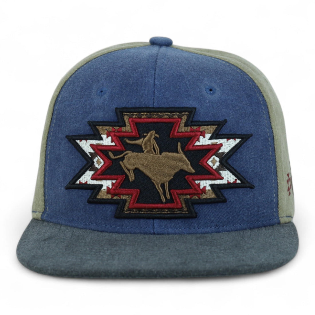 Trendy Apparel Shop Rodeo Design Embroidered Washed Cotton Flat Bill Snapback Cap