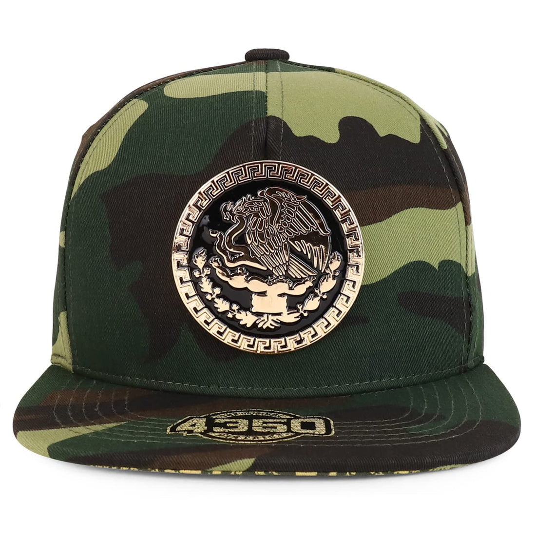 Trendy Apparel Shop Metal Mexico Eagle Decorated Flatbill Snapback Baseball Cap
