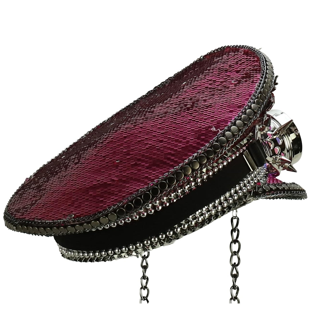 Trendy Apparel Shop Festival Party Sparkly Sequin Rhinestone Captain Hat