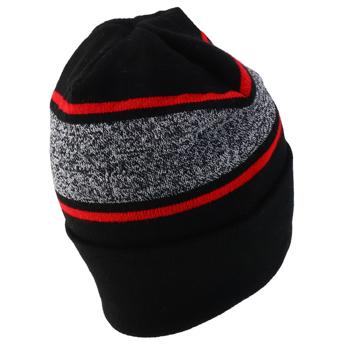 Trendy Apparel Shop Made in USA Striped Contrasting Stripes Long Cuff Beanie