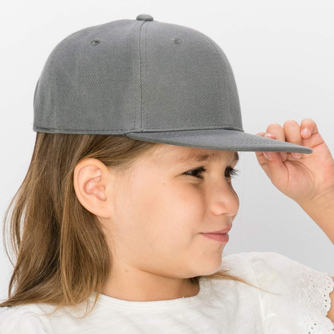 Trendy Apparel Shop Infant to Toddler Kid's Plain Structured Flatbill Snapback Cap