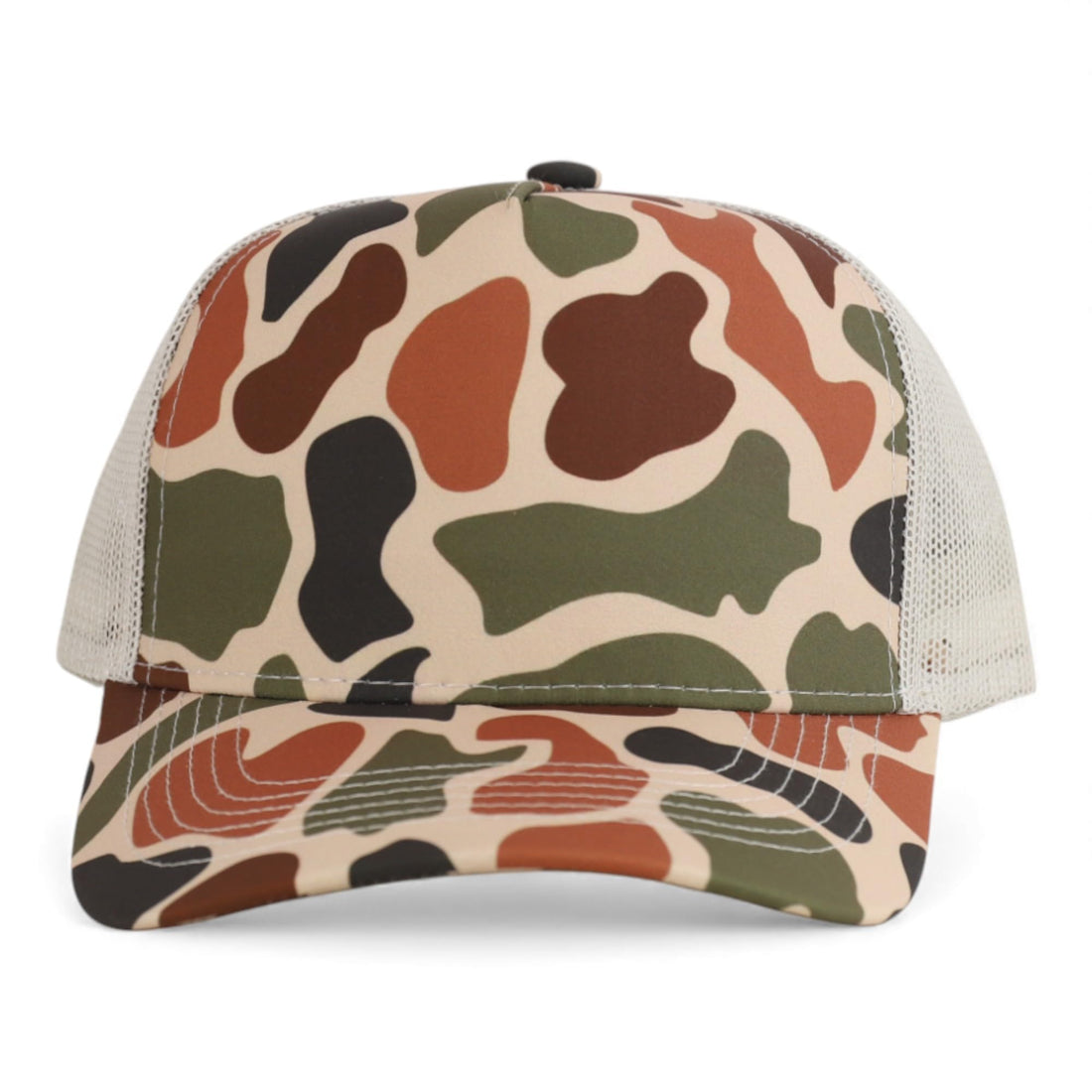 Trendy Apparel Shop 5 Panel Structured Crown Curved Bill Trucker Cap