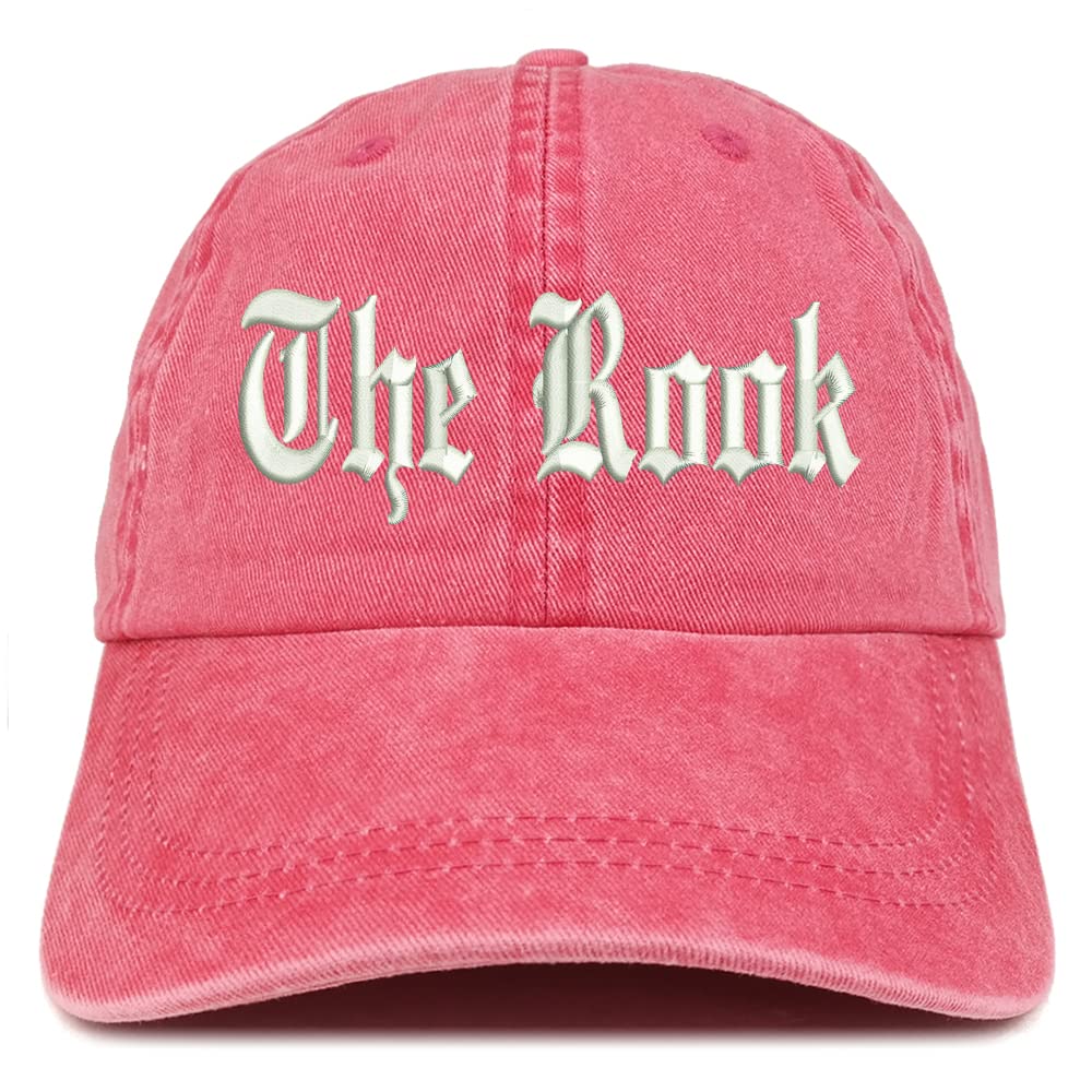 Trendy Apparel Shop The Rook Old English Embroidered Pigment Dyed Washed Baseball Cap