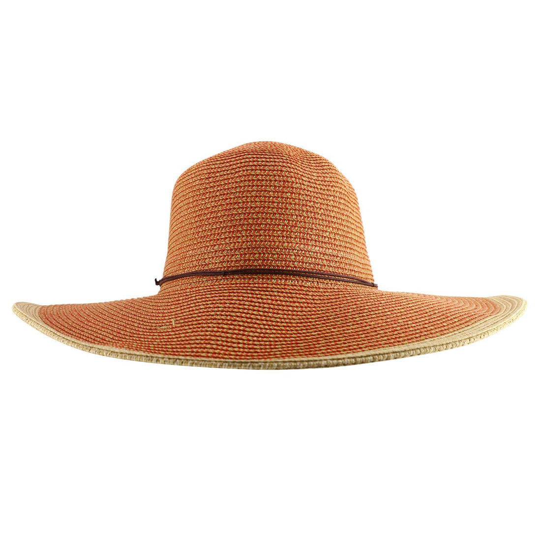 Trendy Apparel Shop Women's UPF 50+ Paper Braid Tweed Flat Brim Sun Hat