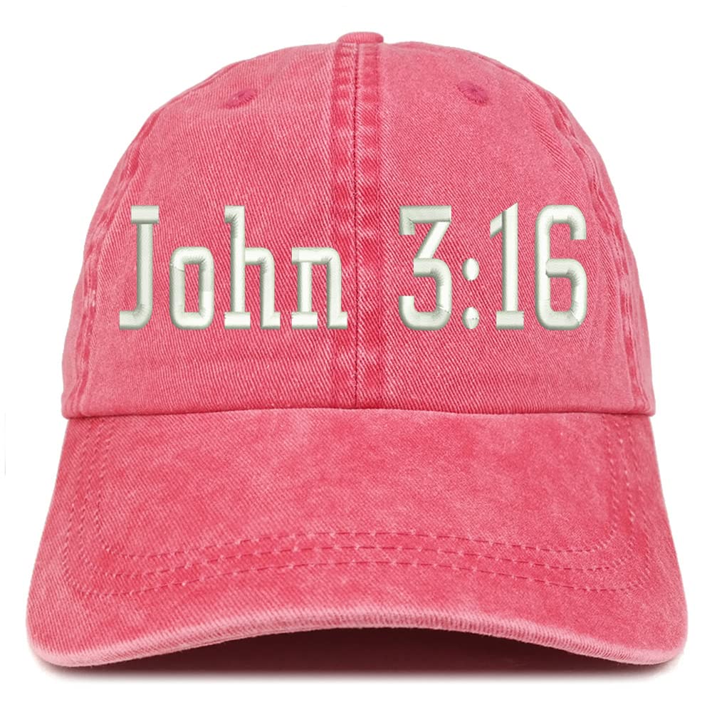 Trendy Apparel Shop John 3:16 Washed Pigment Dyed Baseball Cap
