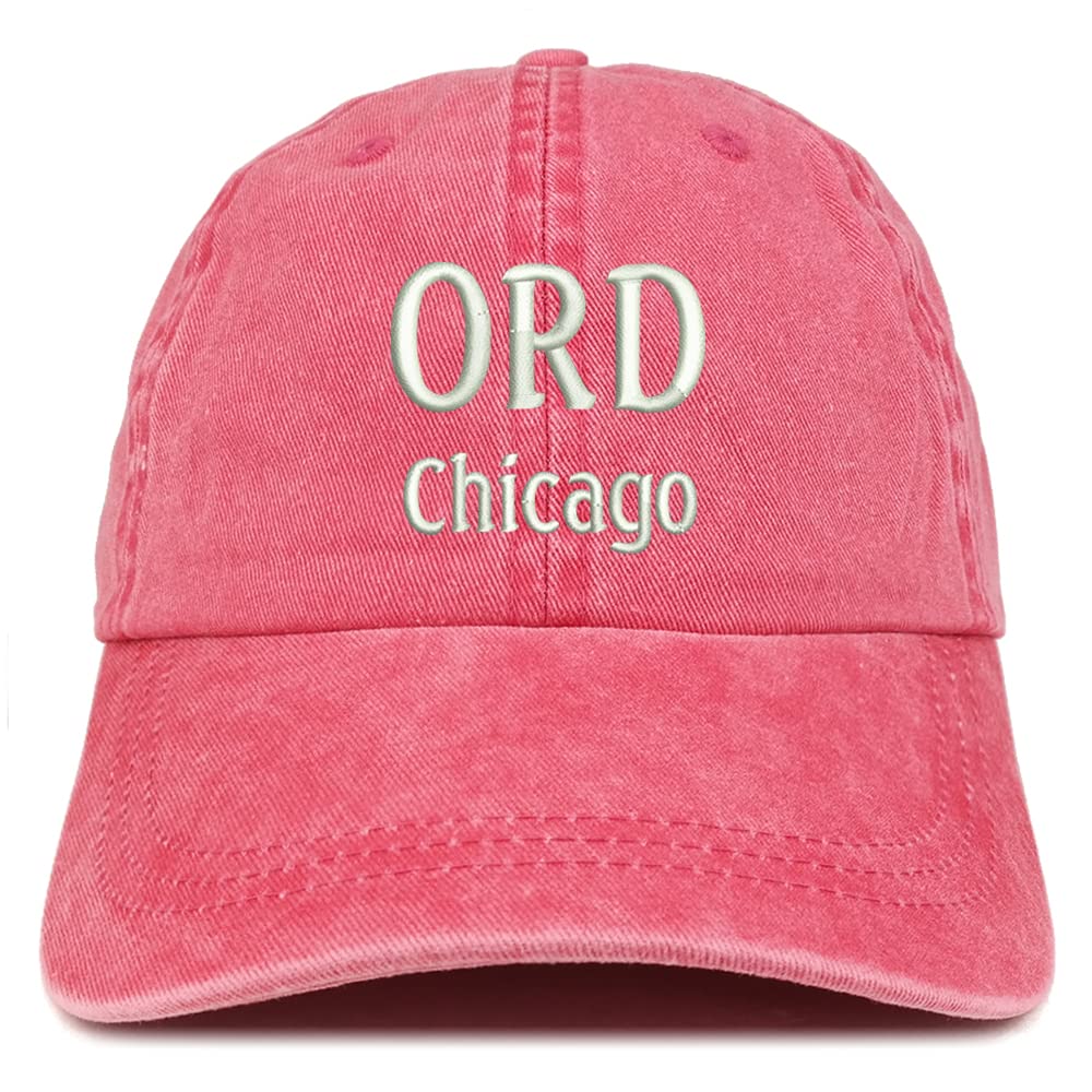 Trendy Apparel Shop ORD Chicago Embroidered Pigment Dyed Washed Baseball Cap