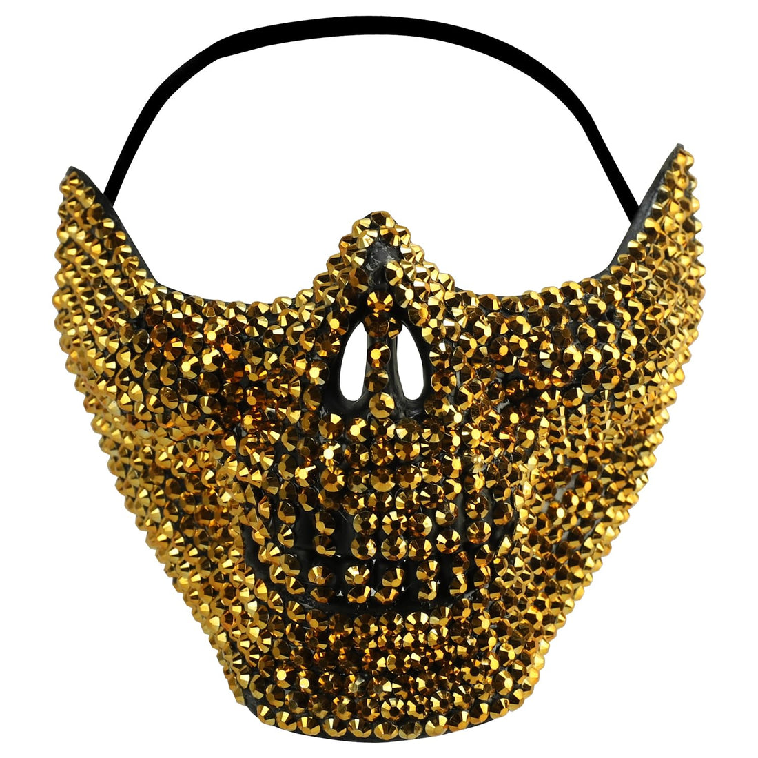 Trendy Apparel Shop Bling Rhinestone Skull Half Mask Costume Accessory