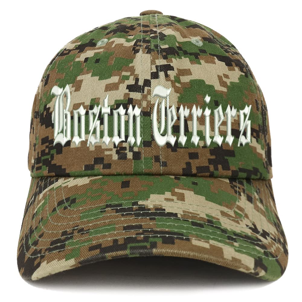 Trendy Apparel Shop Old English Boston Terriers Low Profile Soft Cotton Baseball Cap