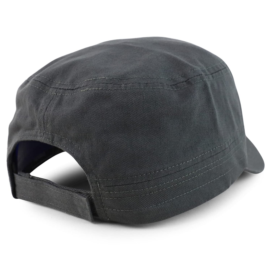 Trendy Apparel Shop XXL Big Head Oversize Flat Top Army Cap with Map Pocket