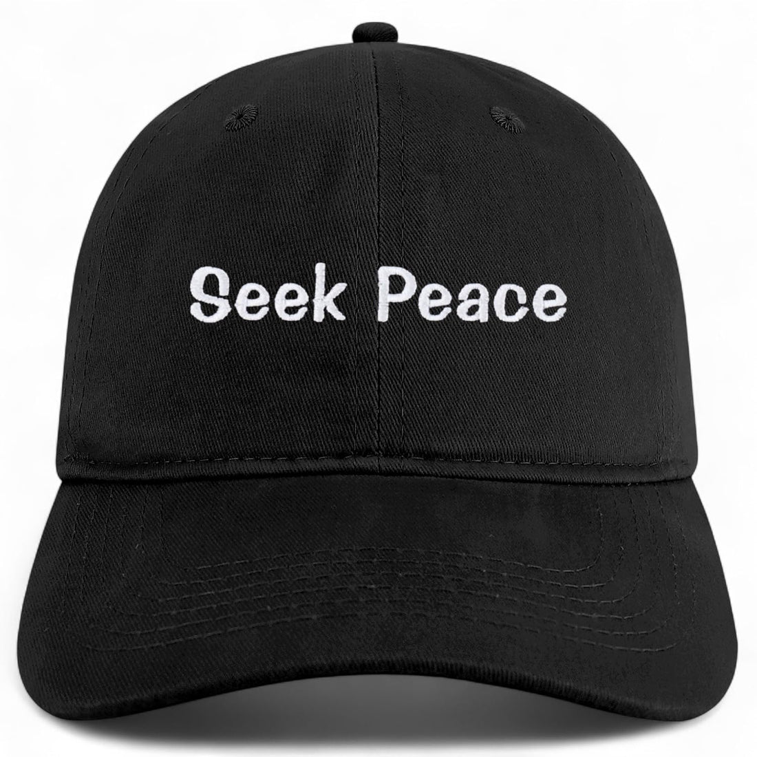 Trendy Apparel Shop Seek Peace Embroidered Cotton Unstructured Low Profile Dad Hat