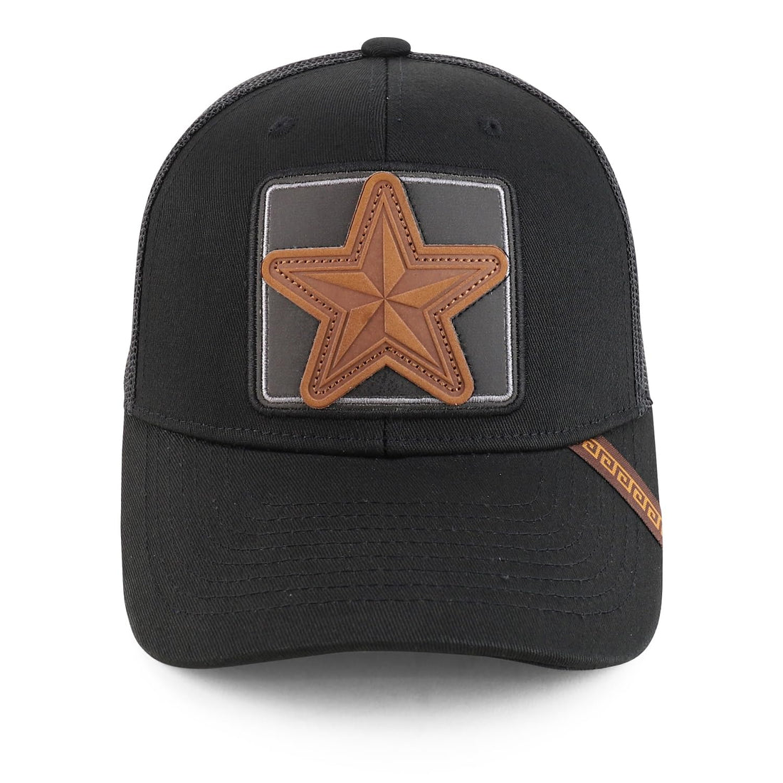 Trendy Apparel Shop Texas Star Square Patch Structured Mesh Snapback Baseball Cap