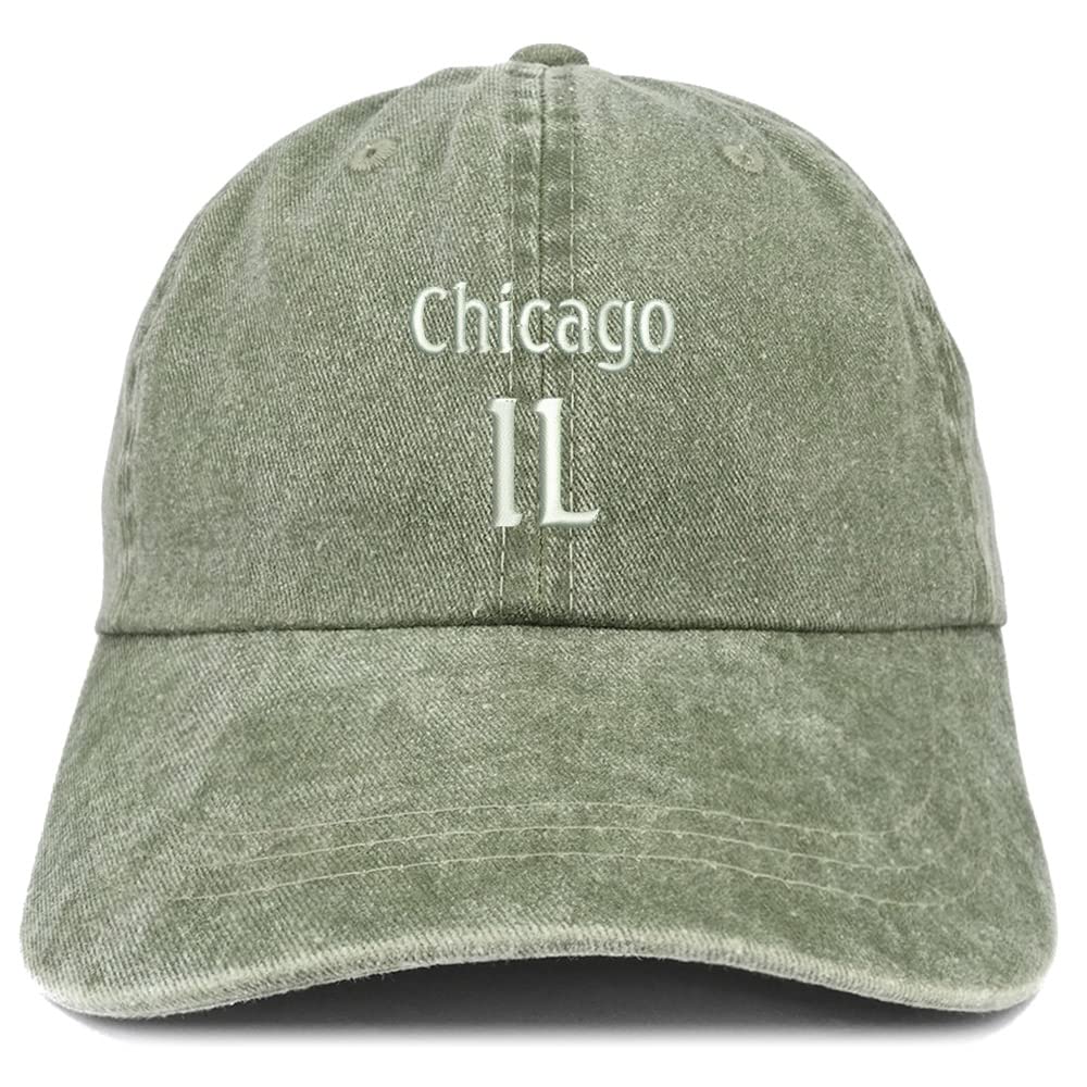 Trendy Apparel Shop Chicago IL Embroidered Pigment Dyed Washed Baseball Cap