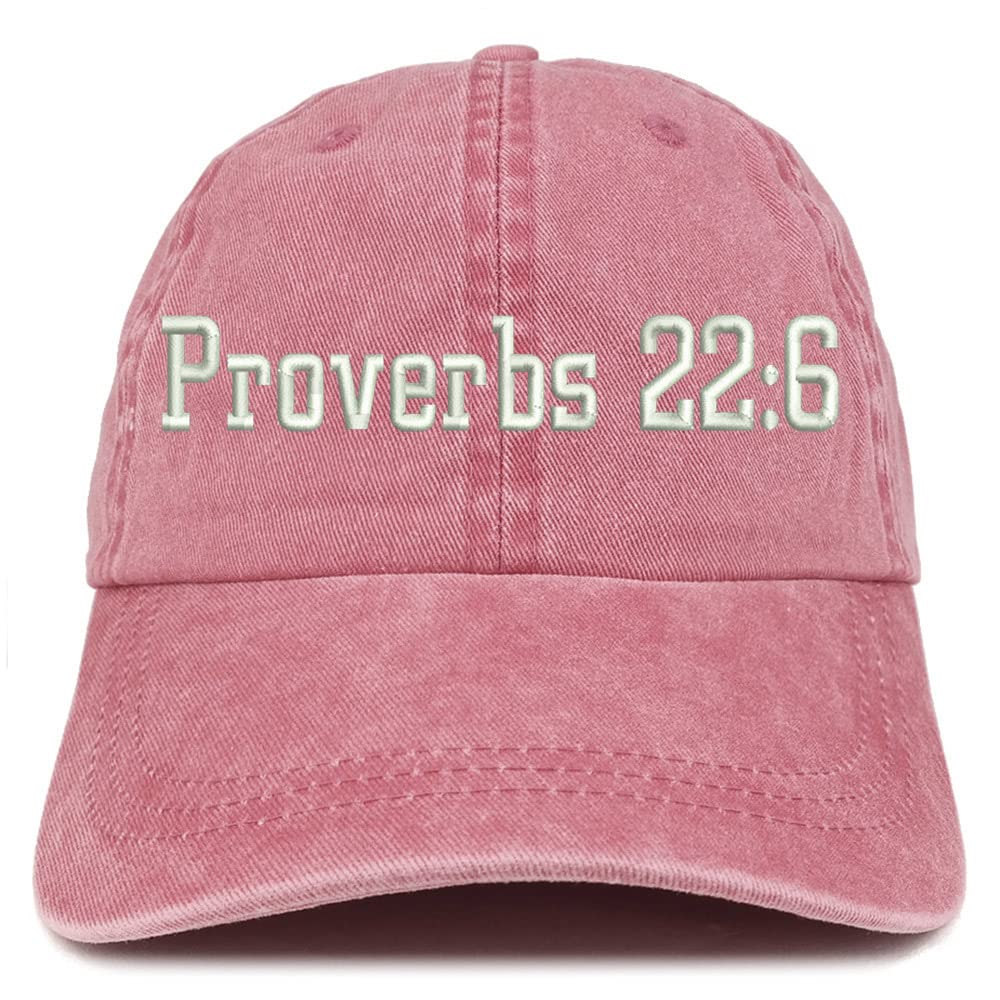 Trendy Apparel Shop Proverbs 22: 6 Washed Pigment Dyed Baseball Cap