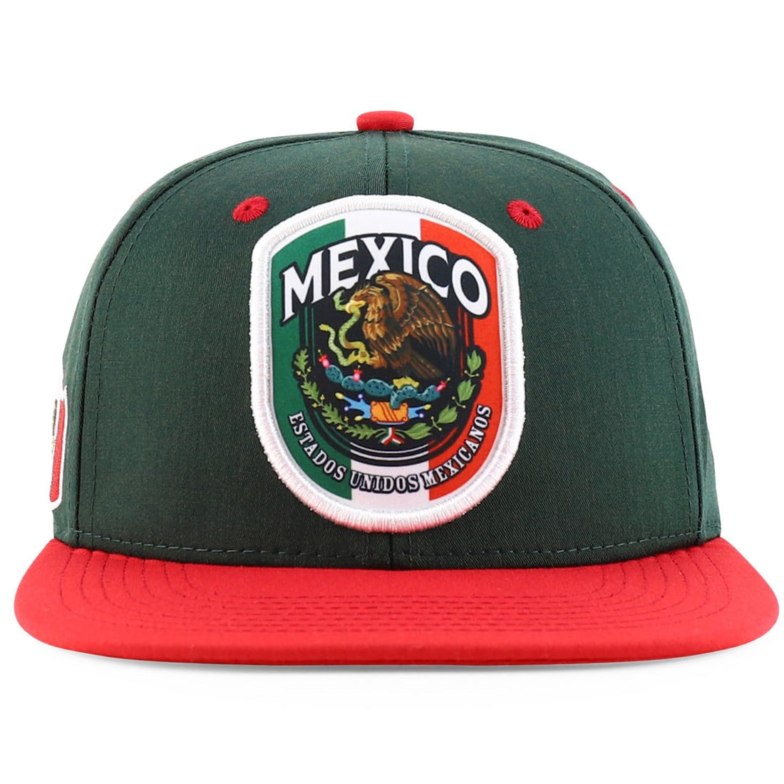 Trendy Apparel Shop 6 Panel Structured Mexico Eagle Flat Bill Snapback Baseball Cap
