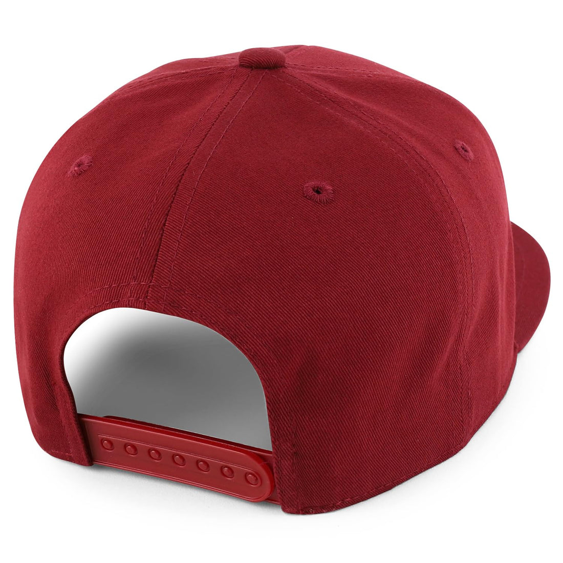 Trendy Apparel Shop 100% Cotton Plain Structured 6 Panels Flatbill Snapback Baseball Cap
