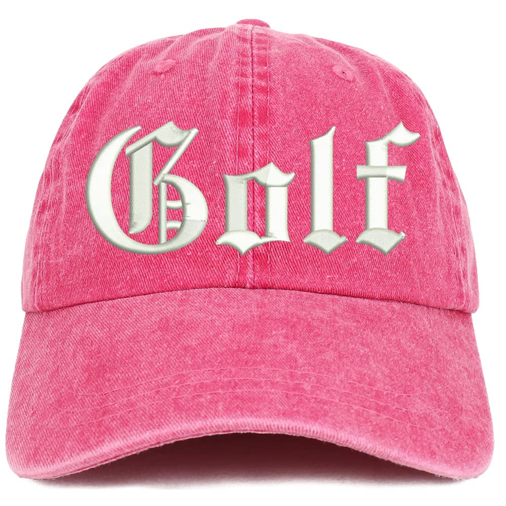 Trendy Apparel Shop Old English Golf Washed Pigment Dyed Baseball Cap