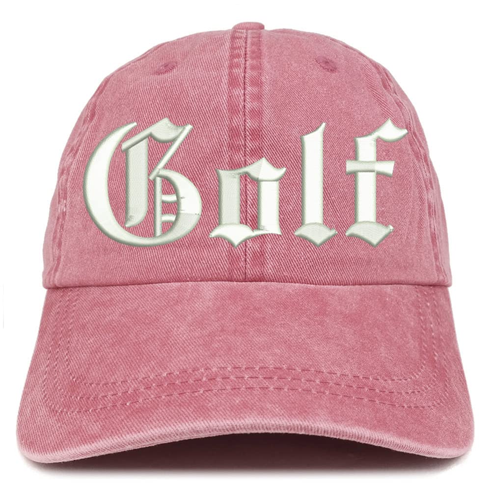 Trendy Apparel Shop Old English Golf Washed Pigment Dyed Baseball Cap
