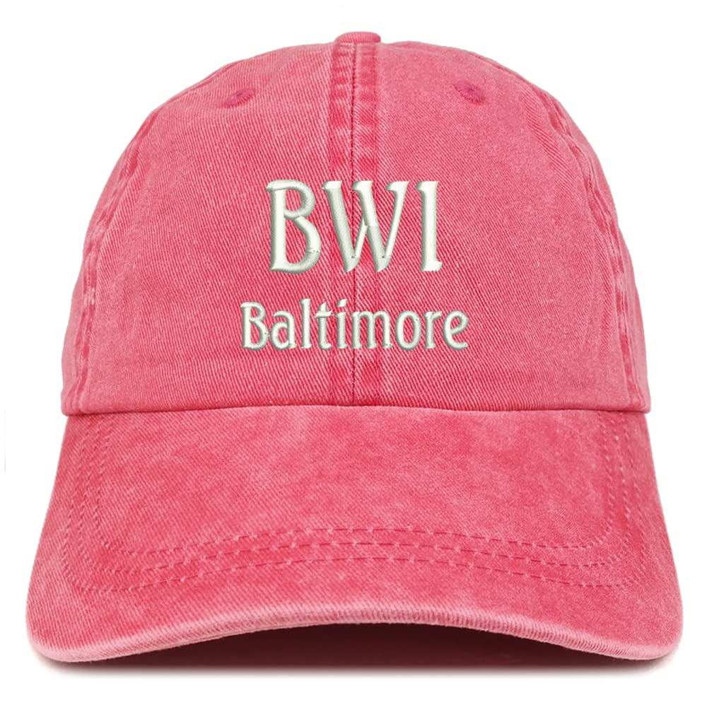 Trendy Apparel Shop BWI Baltimore Embroidered Pigment Dyed Washed Baseball Cap