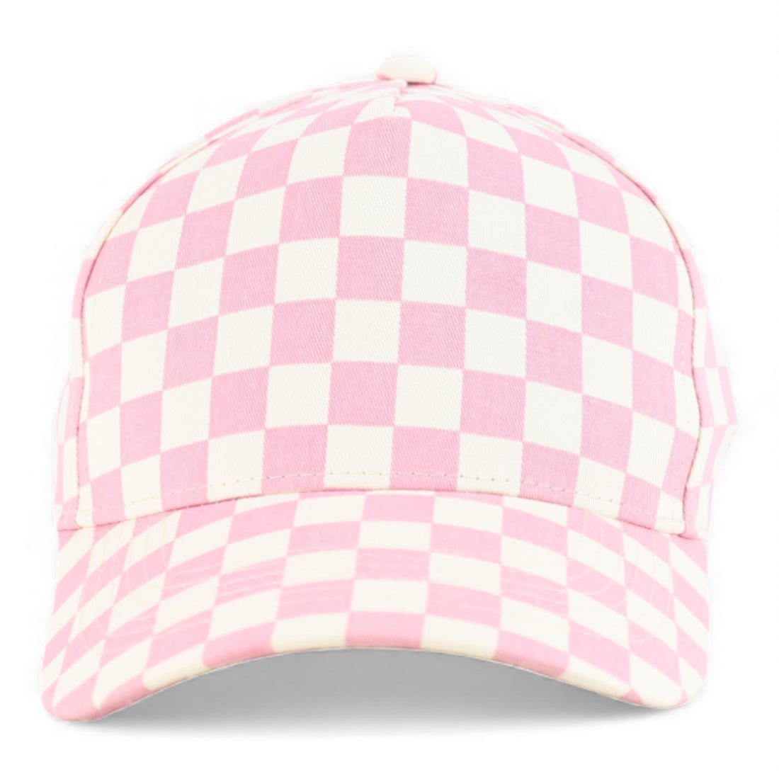Trendy Apparel Shop Structured 5 Panel Checkered Print Baseball Cap