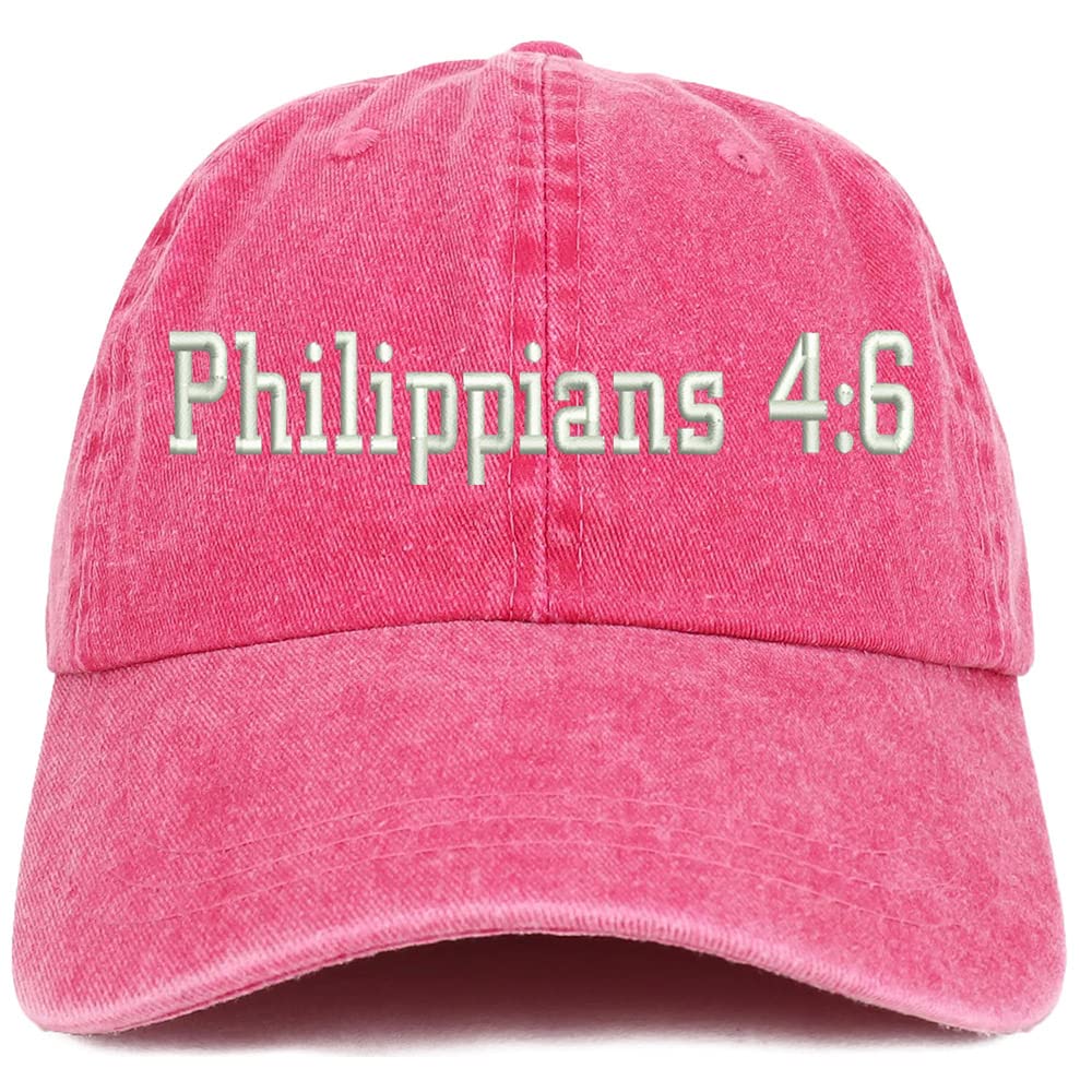 Trendy Apparel Shop Philippians 4:6 Washed Pigment Dyed Baseball Cap