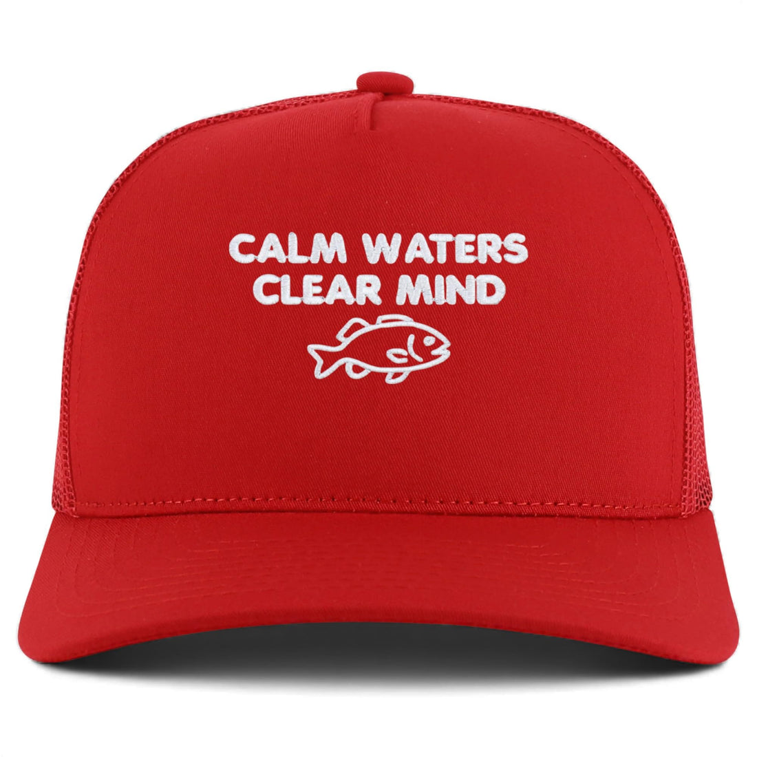 Trendy Apparel Shop Calm Waters Clear Mind Embroidered 5 Panel Snapback Trucker Cap