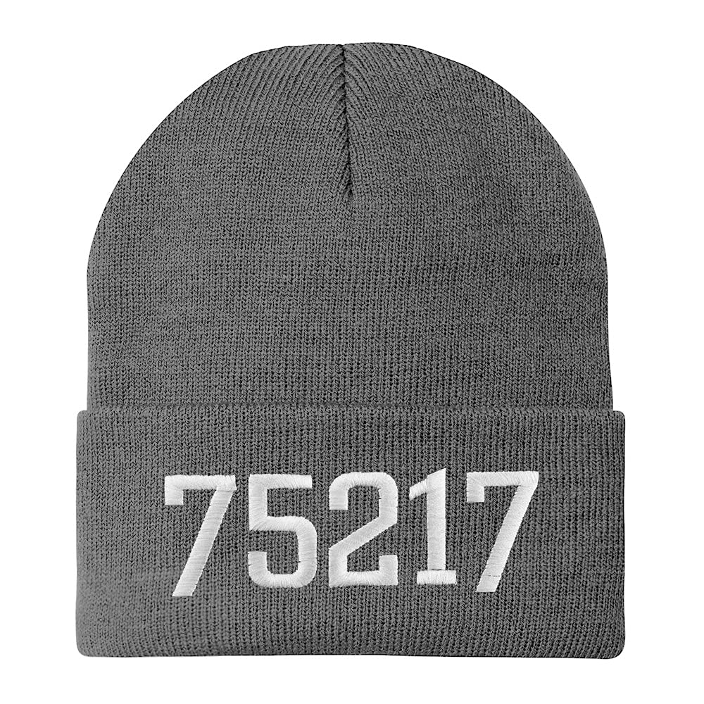 Trendy Apparel Shop 75217 Dallas TX Old English Embroidered Long Cuff Beanie