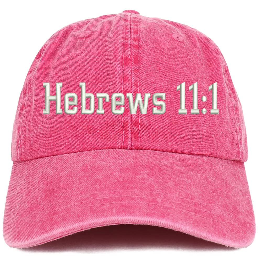 Trendy Apparel Shop Hebrews 11:1 Washed Pigment Dyed Baseball Cap