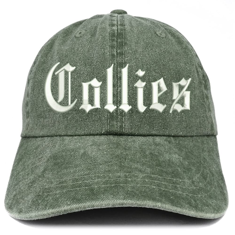 Trendy Apparel Shop Old English Collies Washed Pigment Dyed Baseball Cap