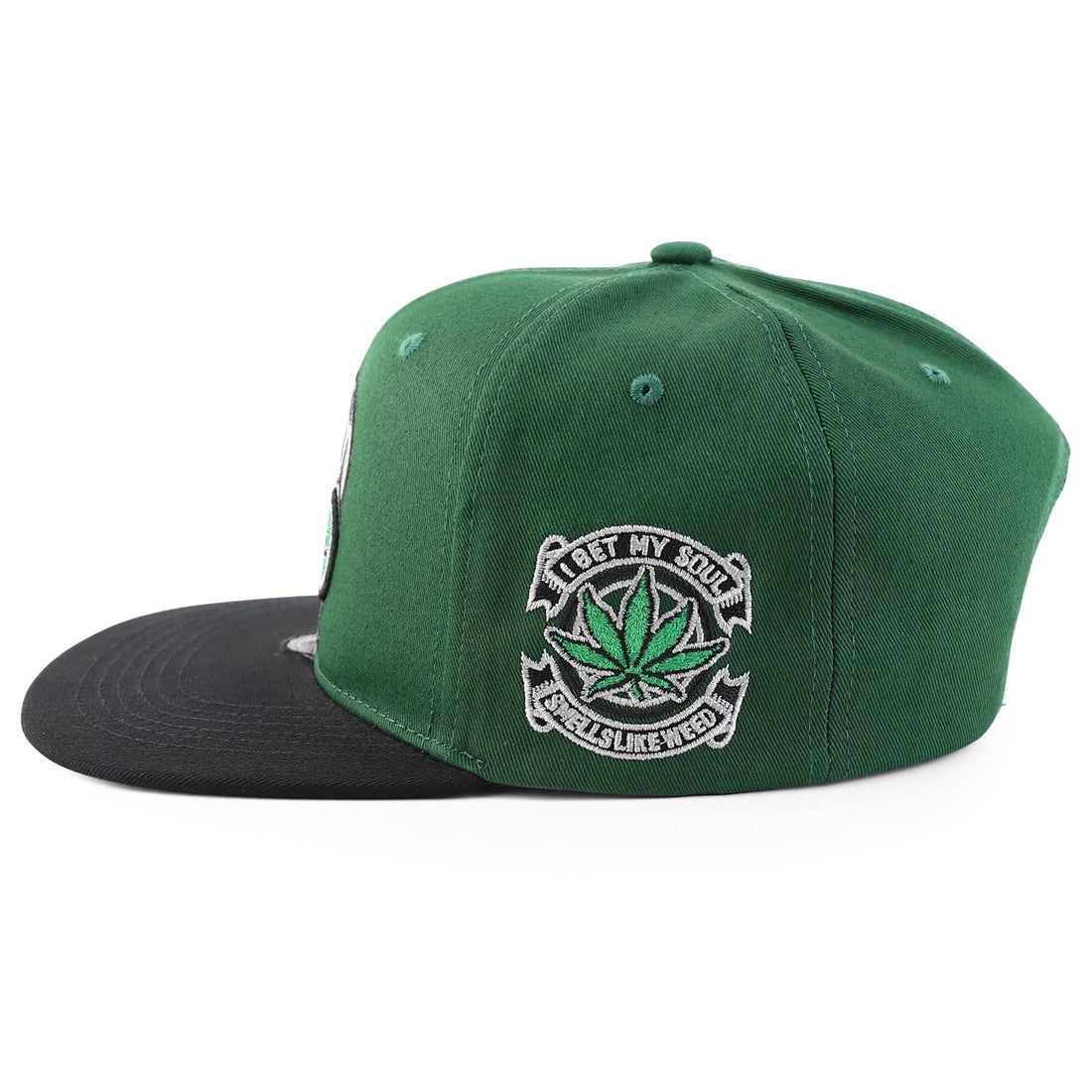 Trendy Apparel Shop Skull Head Smoking Marijuana Flat Bill Snapback Baseball Cap
