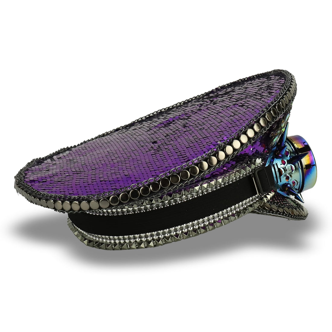 Trendy Apparel Shop Festival Party Sparkly Sequin Rhinestone Captain Hat