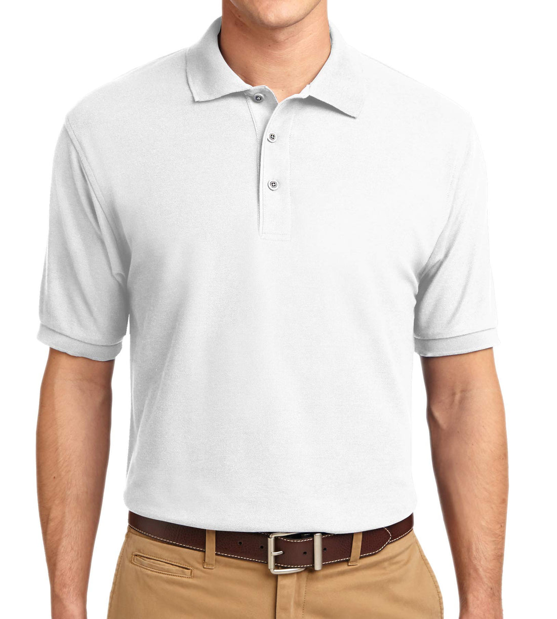 Trendy Apparel Shop Silky Classic Comfortable Fit Wrinkle Resistant Polyester Blend Men's Polo Big and Tall Shirt