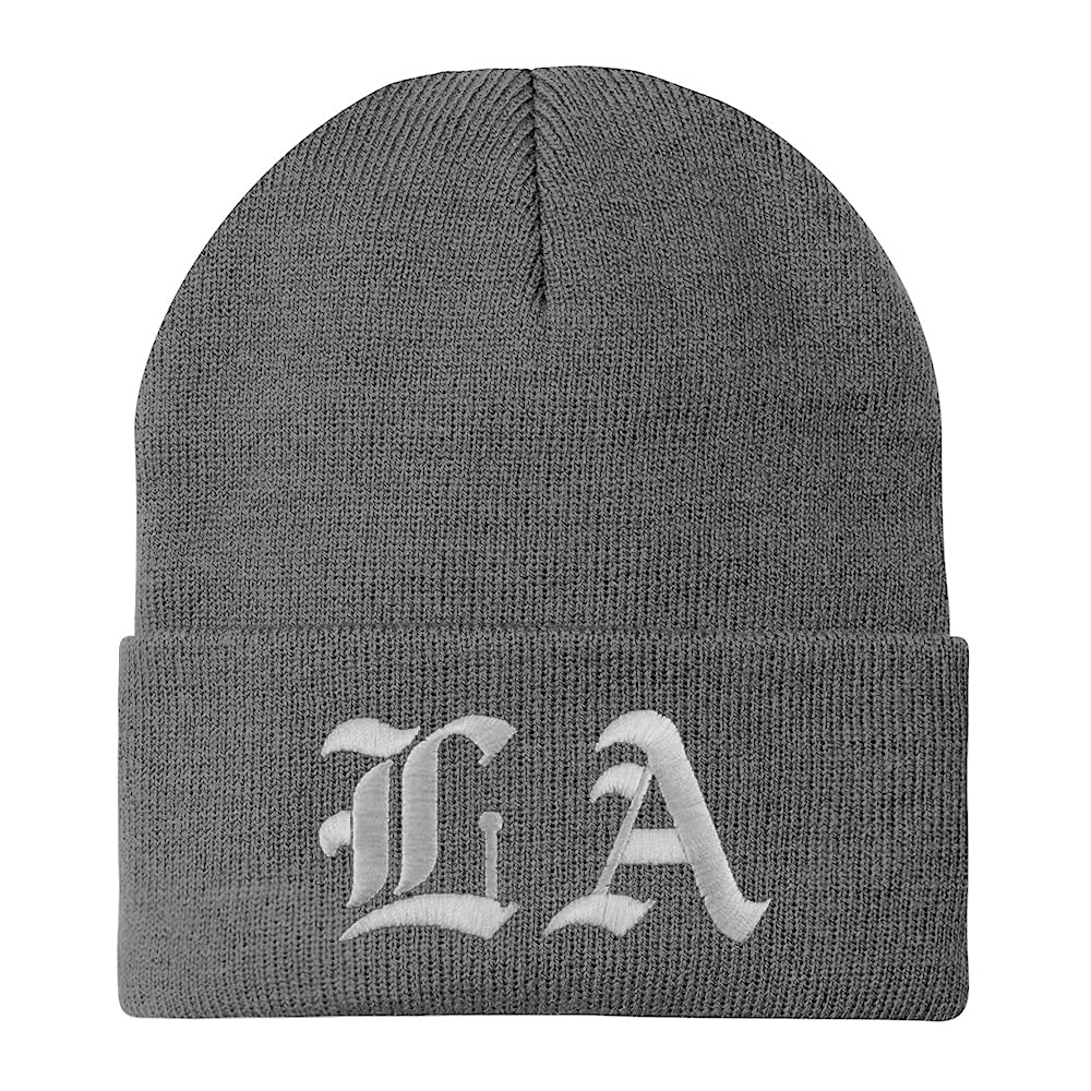 Trendy Apparel Shop Louisiana LA Old English Embroidered Long Cuff Beanie
