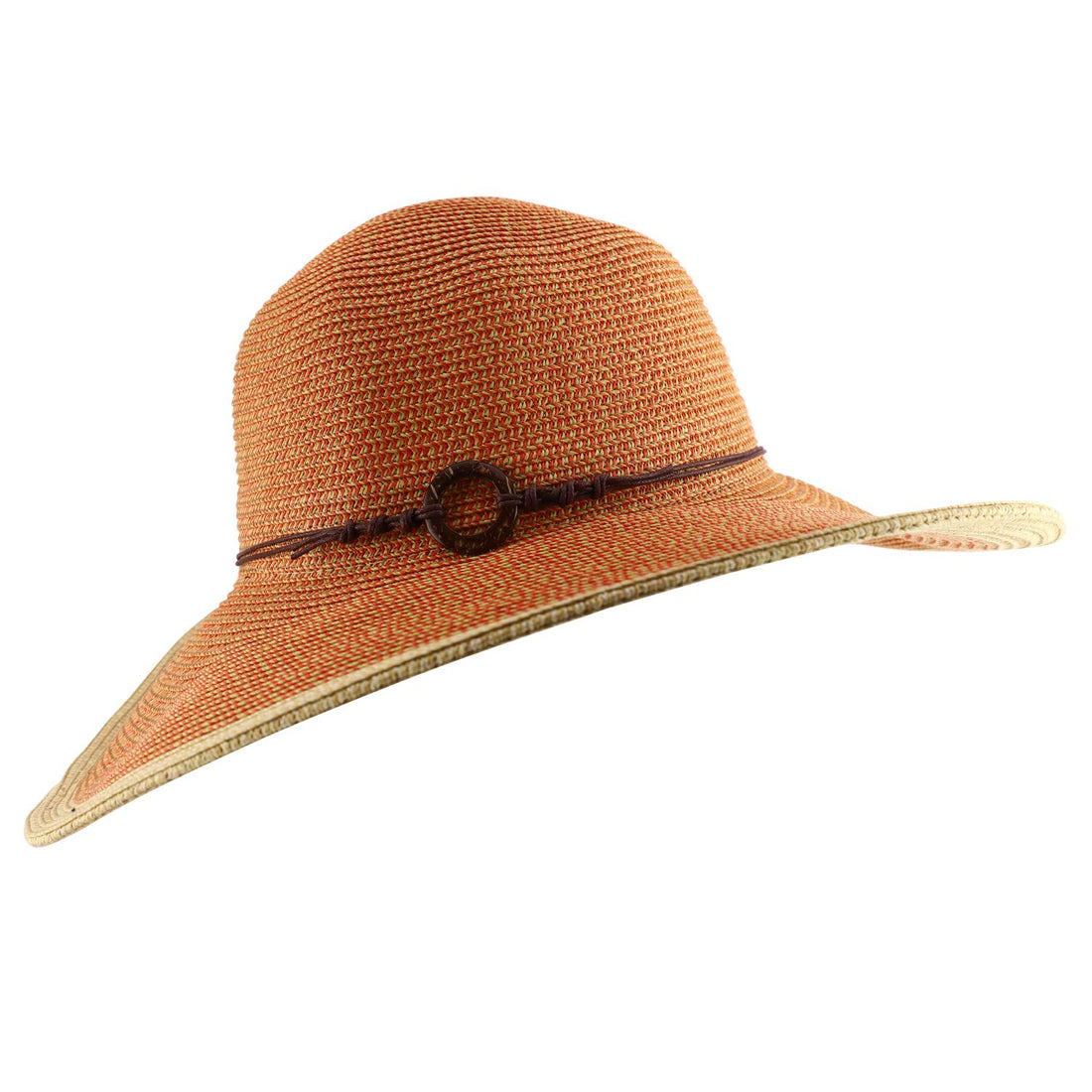 Trendy Apparel Shop Women's UPF 50+ Paper Braid Tweed Flat Brim Sun Hat