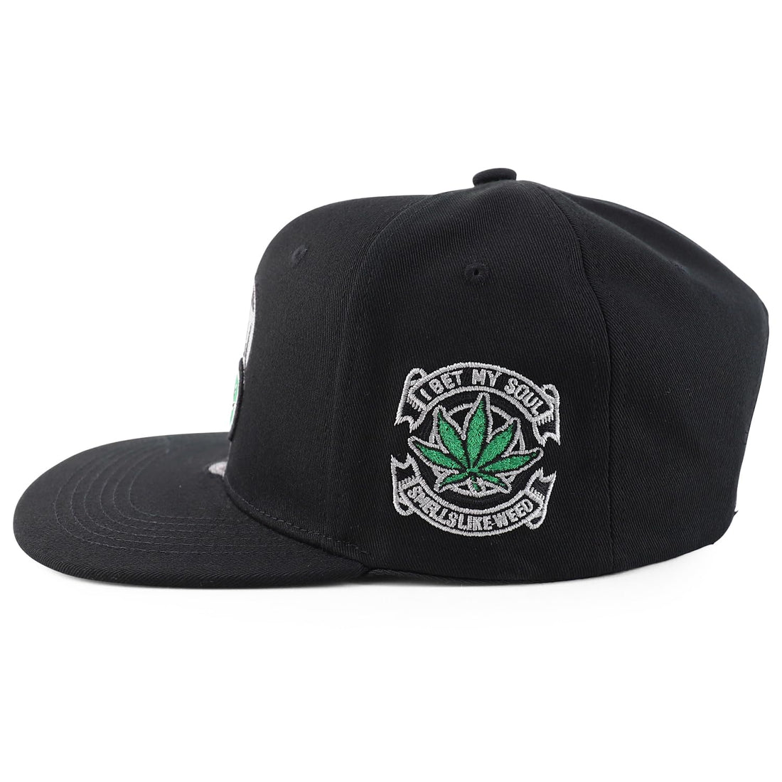 Trendy Apparel Shop Skull Head Smoking Marijuana Flat Bill Snapback Baseball Cap