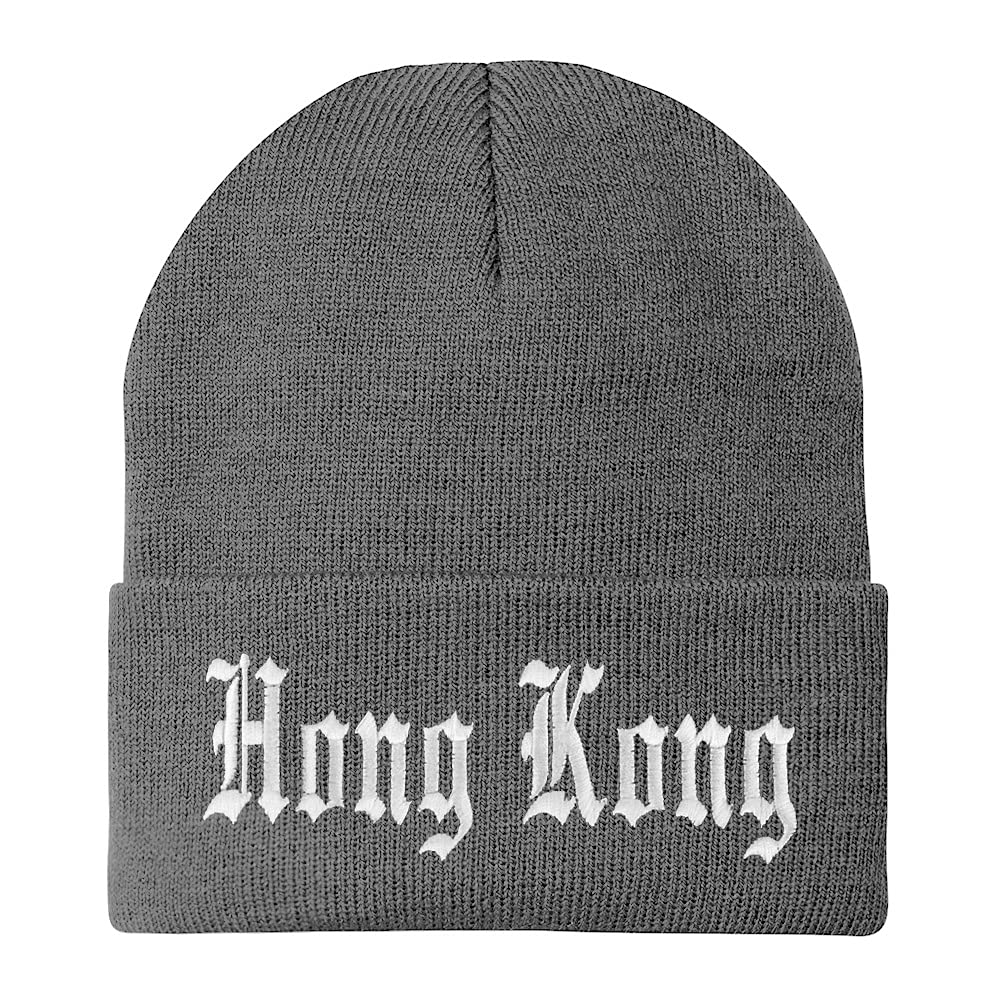 Trendy Apparel Shop Hong Kong Old English Embroidered Long Cuff Beanie