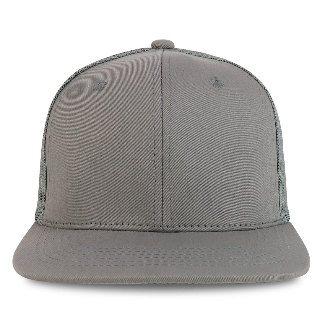 Trendy Apparel Shop Plain Solid Cotton Mesh Flatbill Snapback Cap