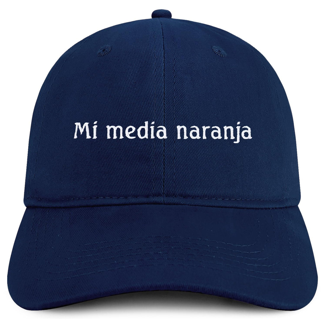 Trendy Apparel Shop Mi Media Naranja Embroidered Cotton Low Profile Dad Hat